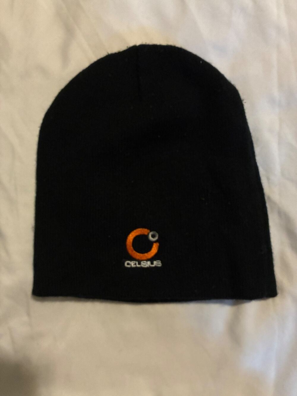 Celsius Energy Drink Black Knit Beanie Hat Breakthrough Embroidered Skull Cap